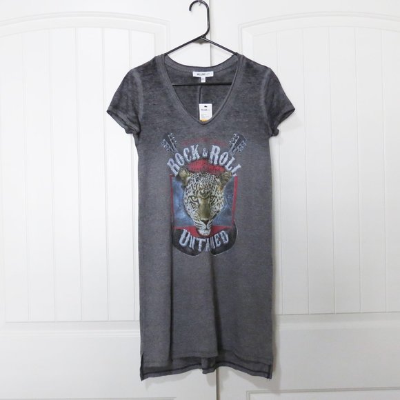 Gray Leopard Rock & Roll Untamed T-Shirt Dress - Picture 4 of 12